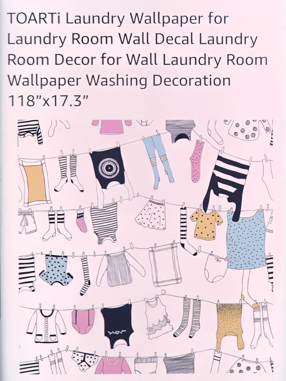 TOARTi Wallpaper Roll for Laundry Room
